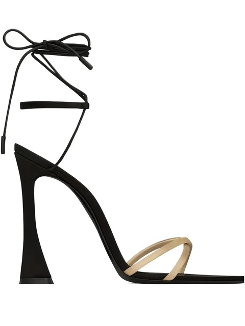Saint Laurent 110mm Liza lace-up sculpted-heel sandals - Neutrals - zdjęcie produktu nr 1