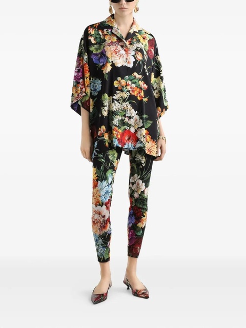Dolce & Gabbana floral-print leggings - Black - zdjęcie produktu nr 1