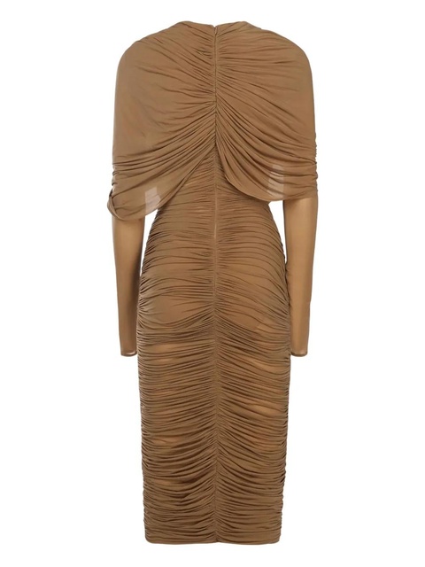 Magda Butrym draped ruched midi dress - Brown - zdjęcie produktu nr 1