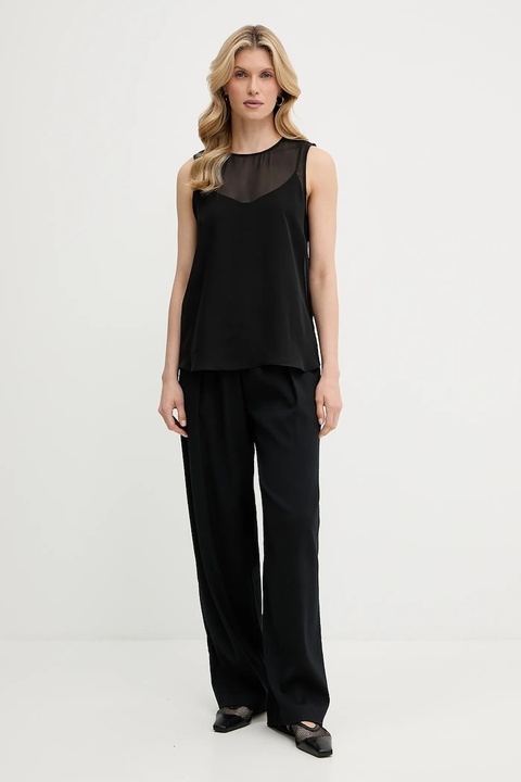 Calvin Klein top damska kolor czarny gładka LV044C178G - zdjęcie produktu nr 2