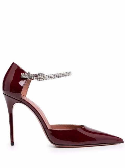 Amina Muaddi Ursina 95mm crystal-embellished pumps - Red - zdjęcie produktu nr 1