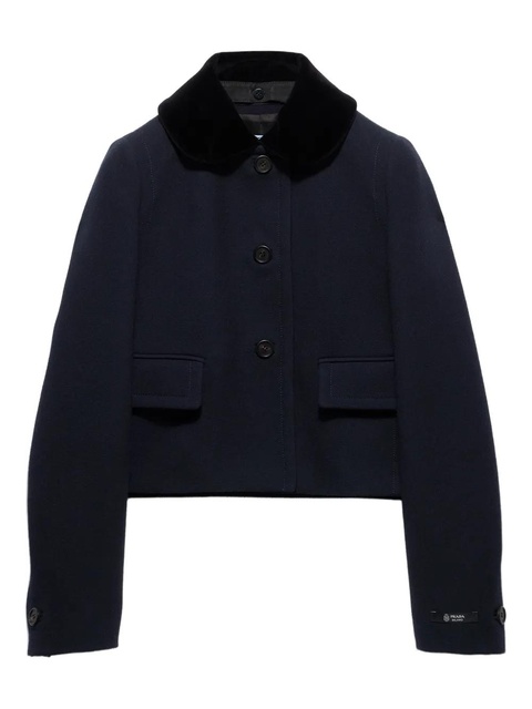 Prada velvet-collar jacket - Blue - zdjęcie produktu nr 1