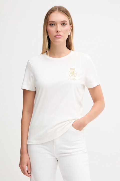 Tommy Hilfiger t-shirt bawełniany damski kolor biały WW0WW46153 - zdjęcie produktu nr 1