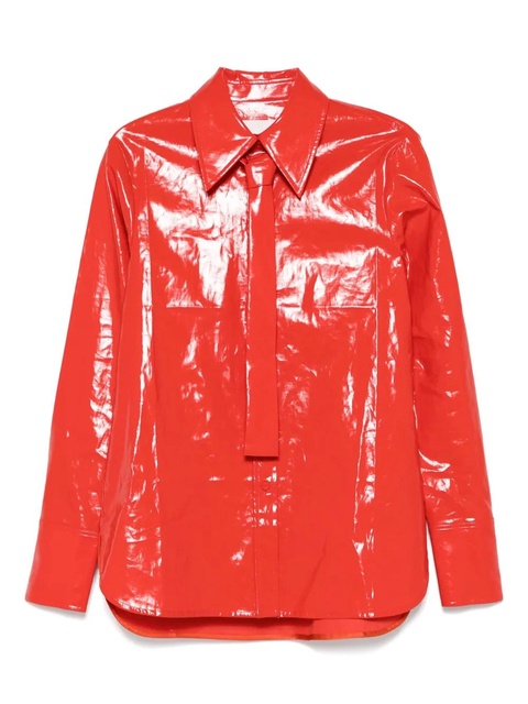 Jil Sander tie-detail shirt - Red - zdjęcie produktu nr 1