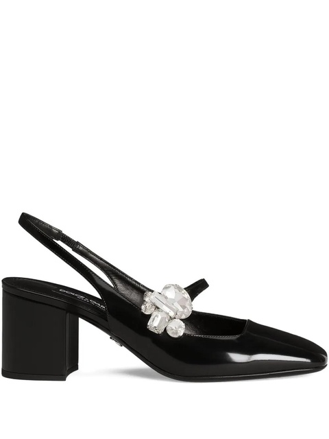 Dolce & Gabbana 60mm crystal-embellished slingback pumps - Black - zdjęcie produktu nr 1