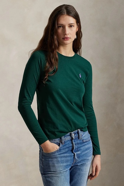 Polo Ralph Lauren longsleeve bawełniany kolor zielony 211898699 - zdjęcie produktu nr 1