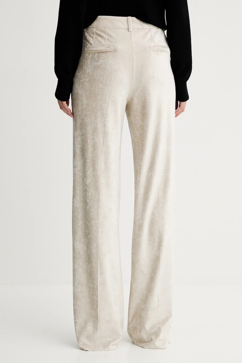 Marella spodnie sztruksowe damskie kolor beżowy proste high waist 2523786034200 - zdjęcie produktu nr 1