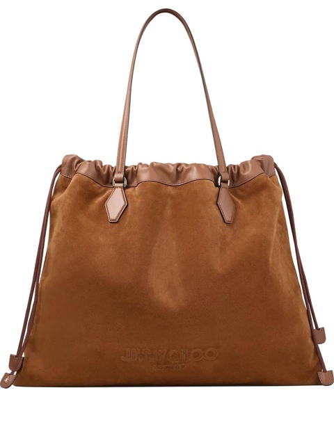 Jimmy Choo Drawstring suede tote bag - Brown - zdjęcie produktu nr 1