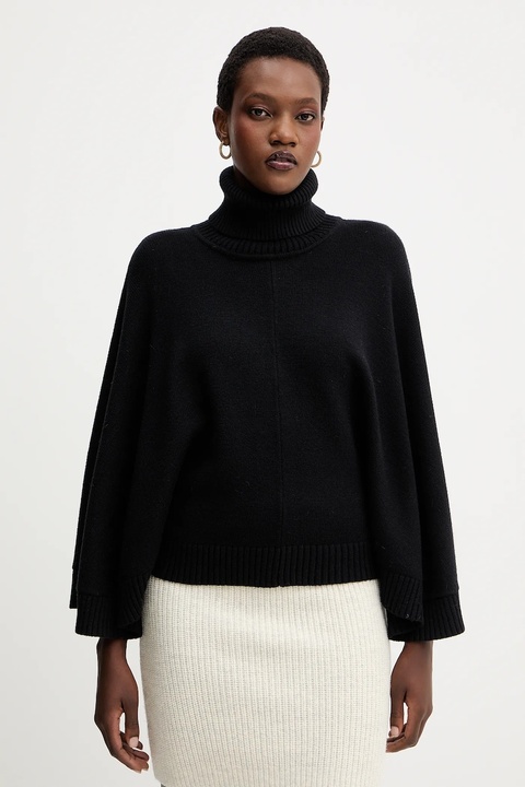 Twinset poncho kolor czarny ciepłe 252LI3NFF - zdjęcie produktu nr 1