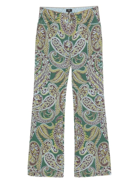 ETRO paisley-print jeans - Green - zdjęcie produktu nr 1