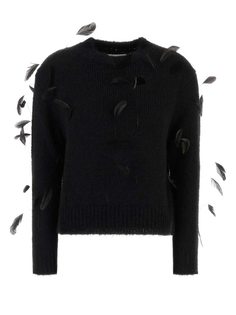 Jil Sander feather-detail sweater - Black - zdjęcie produktu nr 1