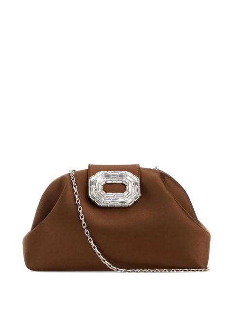 Amina Muaddi sculpted satin evening bag - Brown - zdjęcie produktu nr 1