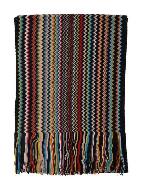 Missoni zigzag-pattern fringed scarf - Black - zdjęcie produktu nr 1