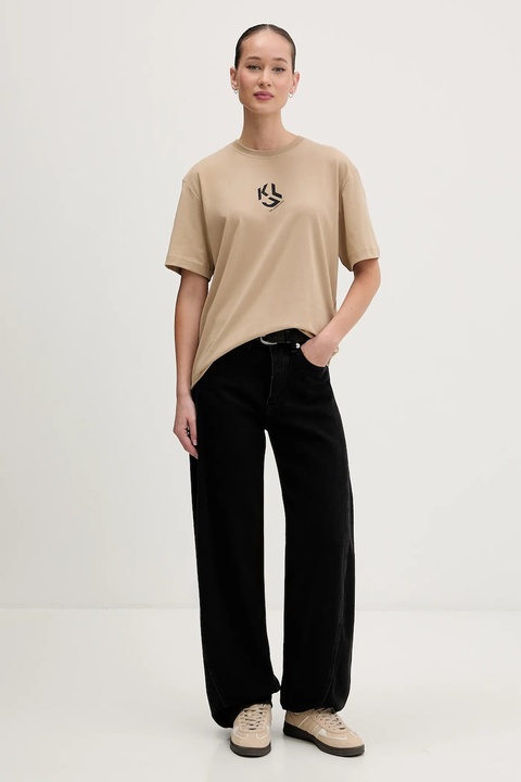 Karl Lagerfeld Jeans t-shirt damski kolor beżowy B1W17086 - zdjęcie produktu nr 2