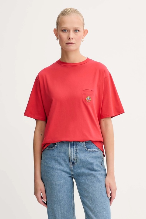 Bally t-shirt bawełniany damski kolor czerwony WJE07E - zdjęcie produktu nr 1