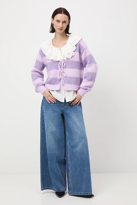 Medicine kardigan damskie kolor fioletowy ciepły - zdjęcie produktu nr 1