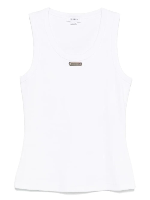 Alexander McQueen logo-plaque tank top - White - zdjęcie produktu nr 1