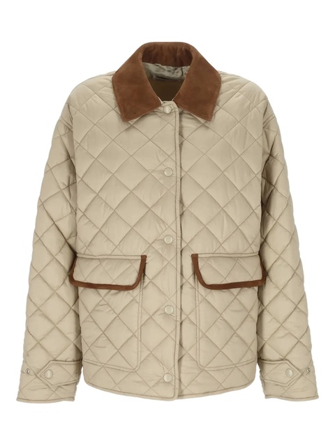 Miu Miu quilted suede-trimmed jacket - Brown - zdjęcie produktu nr 1