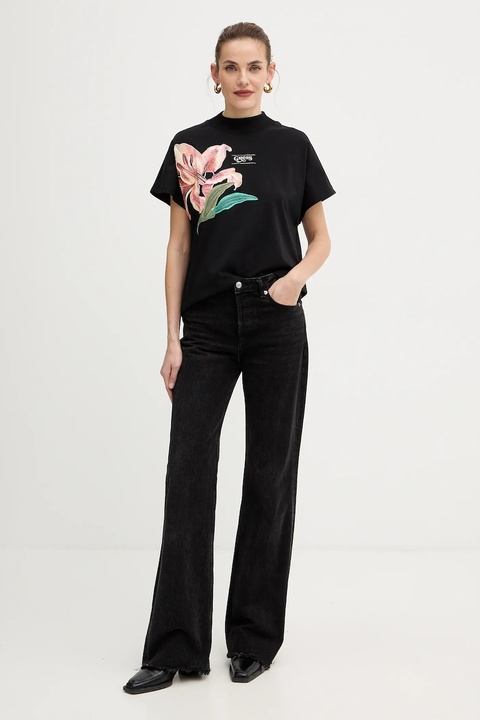 Guess t-shirt bawełniany LILY damski kolor czarny W5BI16 I3Z14 - zdjęcie produktu nr 2