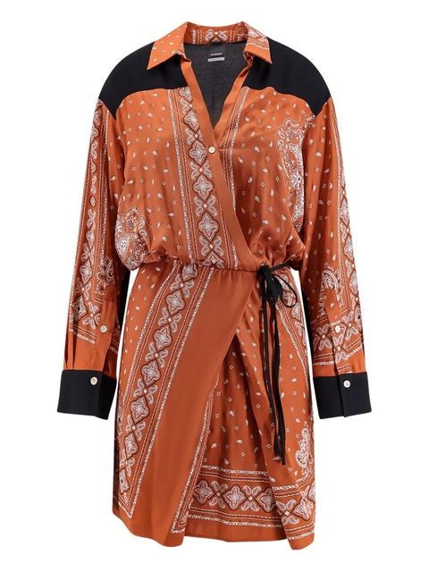 PINKO pointed-collar bandana-print dress - Orange - zdjęcie produktu nr 1