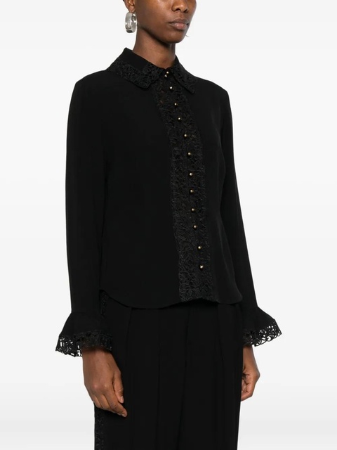 ZIMMERMANN lace-trimmed ruffled blouse - Black - zdjęcie produktu nr 2
