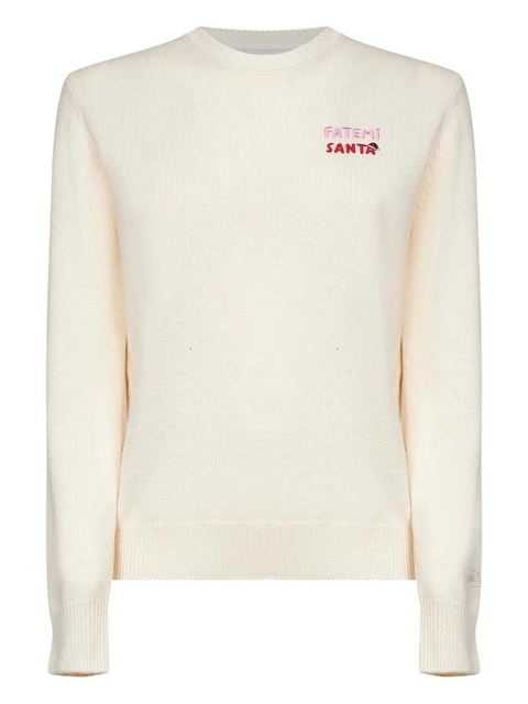 MC2 Saint Barth logo-embroidered long-sleeve sweater - Neutrals - zdjęcie produktu nr 1