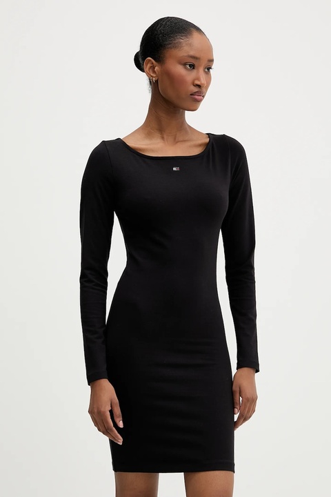 Tommy Jeans sukienka kolor czarny mini dopasowana DW0DW21493 - zdjęcie produktu nr 2