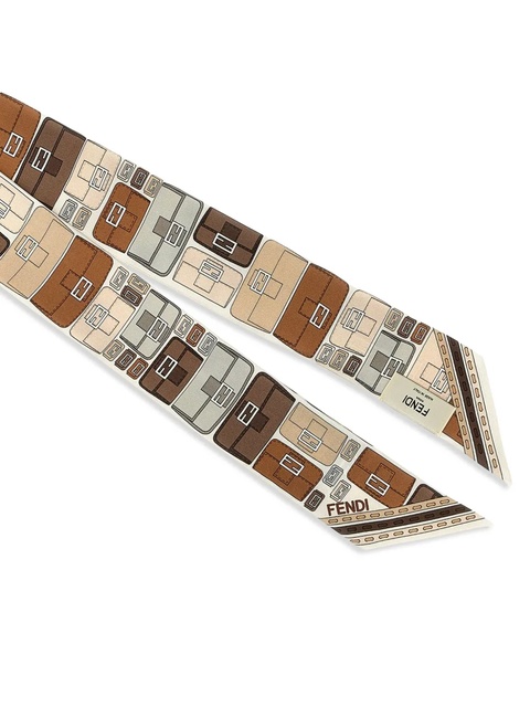 FENDI Wrappy silk scarf - Neutrals - zdjęcie produktu nr 2