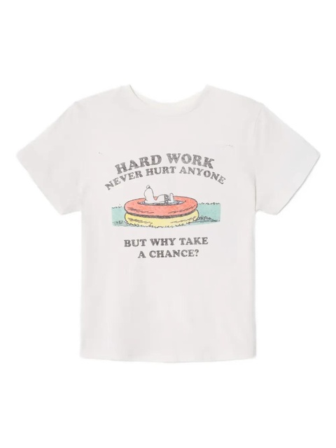 RE/DONE Snoopy Hard Work T-shirt - White - zdjęcie produktu nr 1