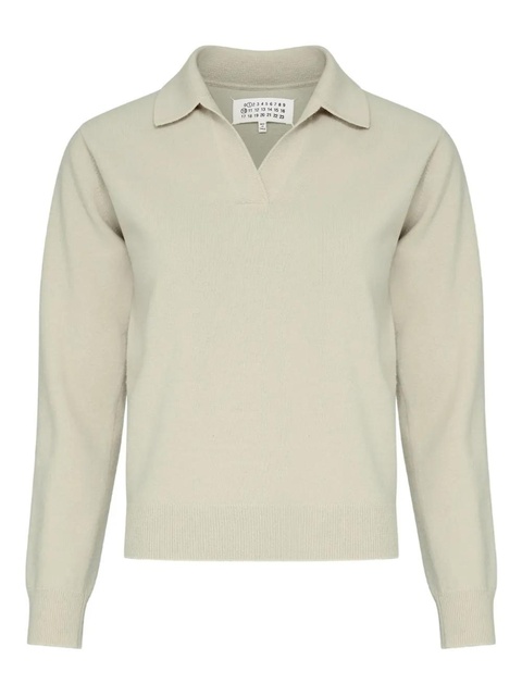 Maison Margiela polo-collar jumper - Neutrals - zdjęcie produktu nr 1