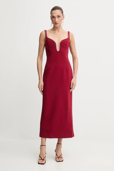 Bardot sukienka kolor bordowy maxi prosta 59009DB2 - zdjęcie produktu nr 1