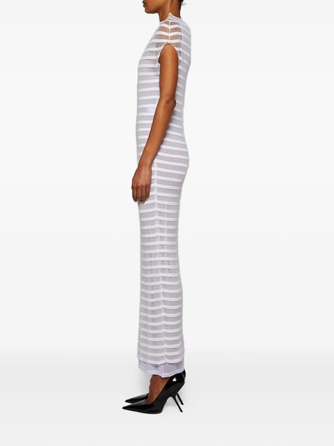 Jean Paul Gaultier striped ribbed maxi dress - White - zdjęcie produktu nr 2