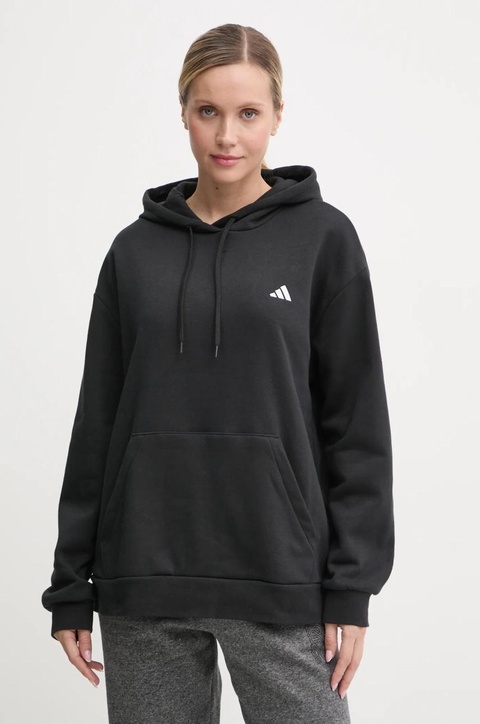 adidas bluza Essentials damska kolor czarny z kapturem gładka IW0220 - zdjęcie produktu nr 1
