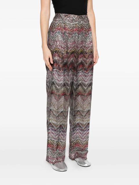 Missoni sequined chevron straight trousers - Pink - zdjęcie produktu nr 2