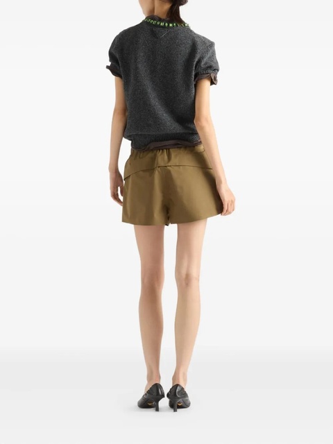 Prada crystal-embellished knitted T-shirt - Grey - zdjęcie produktu nr 2