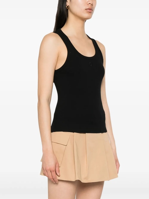 Maje embroidered-logo ribbed tank top - Black - zdjęcie produktu nr 2