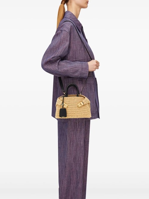 Ferragamo Hug raffia mini bag - Neutrals - zdjęcie produktu nr 2