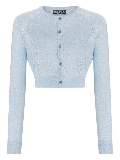 Dolce & Gabbana silk-blend cardigan - Blue - zdjęcie produktu nr 1