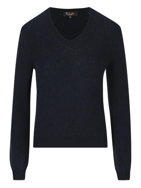 Loro Piana V-neck cashmere sweater - Blue - zdjęcie produktu nr 1