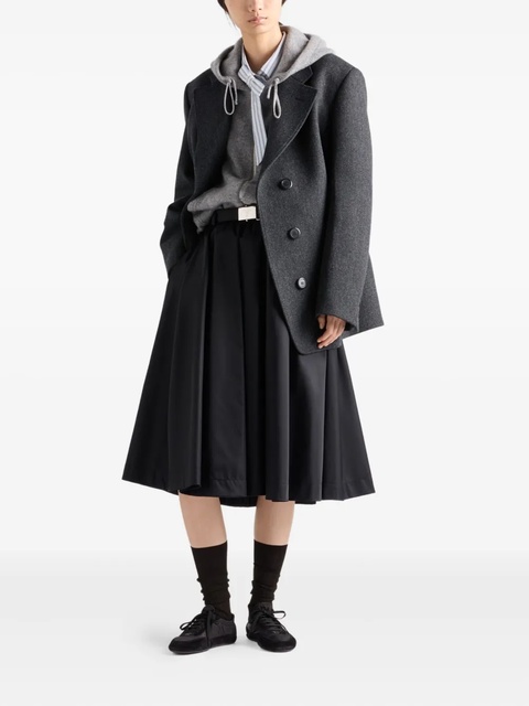 Prada belted pleated skirt - Black - zdjęcie produktu nr 1