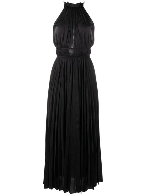 Maje pleated satin maxi dress - Black - zdjęcie produktu nr 1