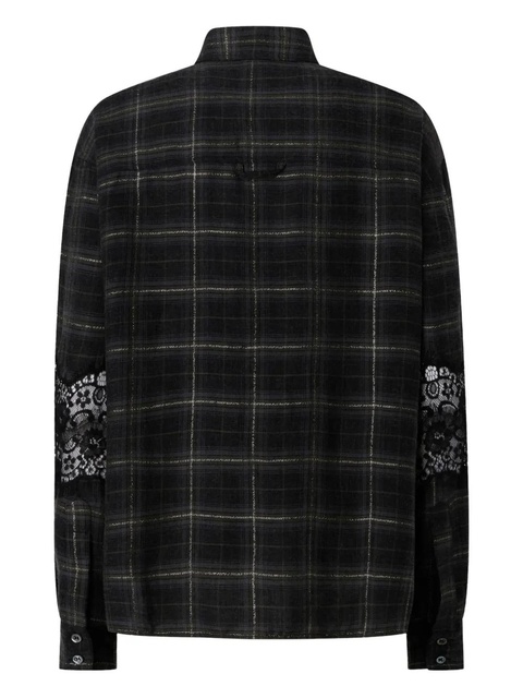 PINKO lace check-pattern shirts - Black - zdjęcie produktu nr 1