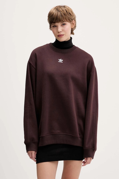 adidas Originals bluza Essentials damska kolor brązowy gładka KW1879 - zdjęcie produktu nr 1