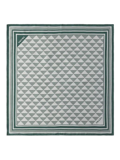 Prada Symbole-pattern silk scarf - Neutrals - zdjęcie produktu nr 1