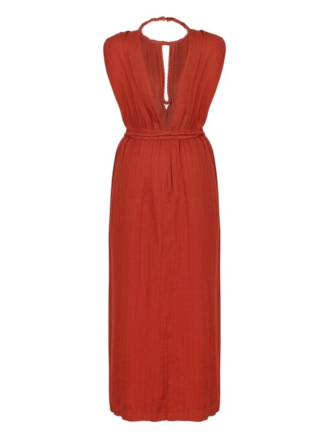 ISABEL MARANT Joya open-back braided-detail dress - Red - zdjęcie produktu nr 1