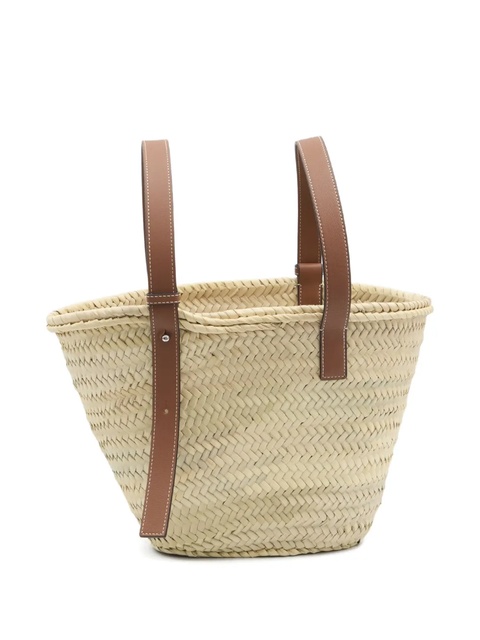 LOEWE small raffia leather-trimmed shoulder bag - Neutrals - zdjęcie produktu nr 2