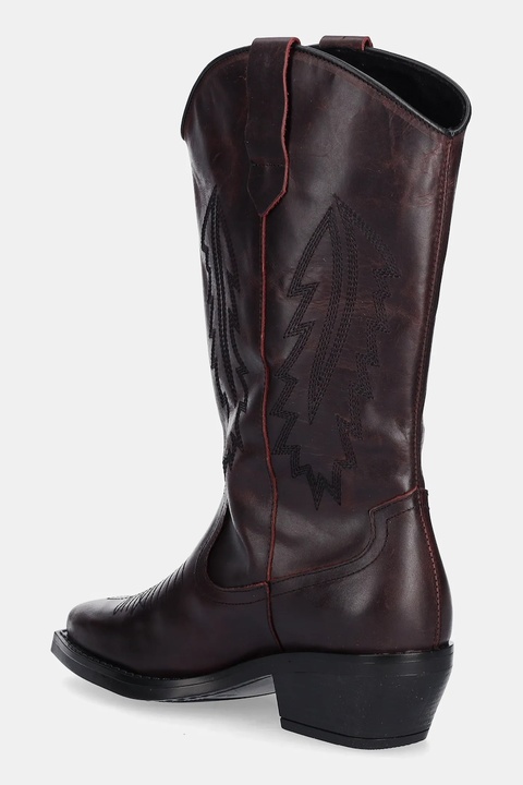 Steve Madden kowbojki skórzane Wallace damskie kolor bordowy na słupku 11003850 - zdjęcie produktu nr 2