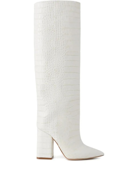 Paris Texas 100mm Anja pointed-toe block-heel boots - White - zdjęcie produktu nr 1