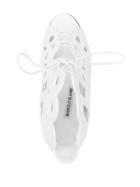 Manolo Blahnik Taralo 90mm cut-out boots - White - zdjęcie produktu nr 2