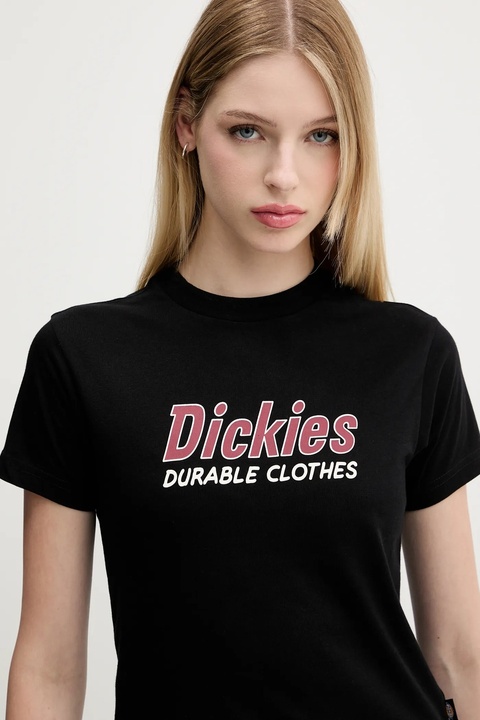 Dickies t-shirt bawełniany damski kolor czarny DK0A87Q5 - zdjęcie produktu nr 2